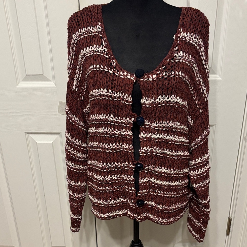 Zara Crochet Knit Oversized Cardigan